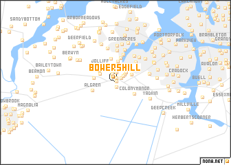 map of Bowers Hill