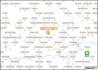 map of Božičany