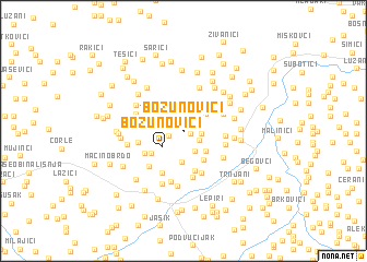 map of Božunovići