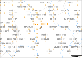 map of Bracovce