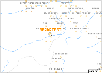 map of Brădăceşti