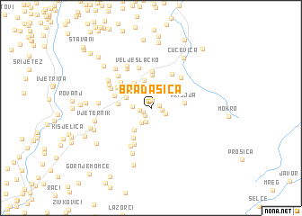 map of Bradašica