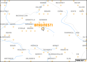 map of Brădineşti