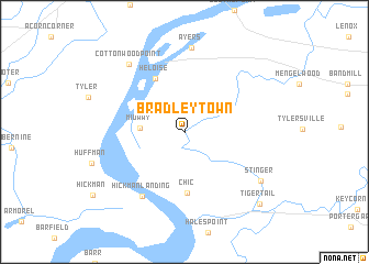 map of Bradleytown