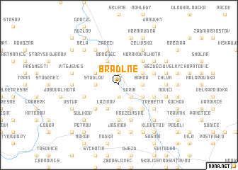 map of Bradlné