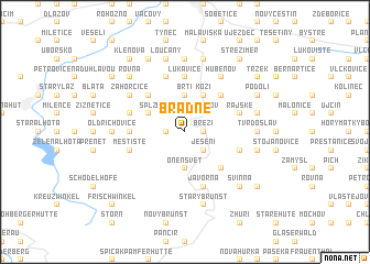 map of Bradné