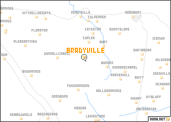 map of Bradyville