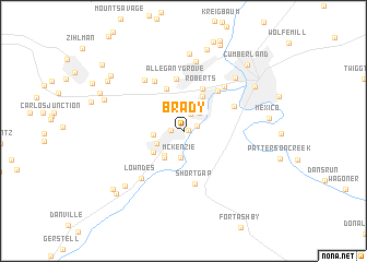 map of Brady