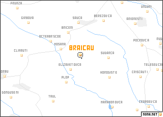 map of Braicău