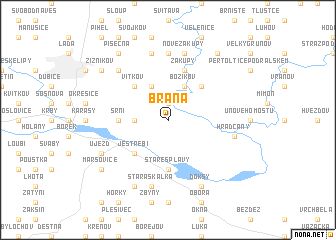 map of Brána