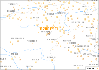 map of Branešci