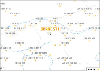 map of Brăneşti