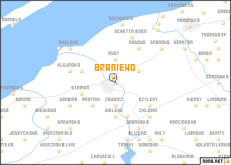 map of Braniewo