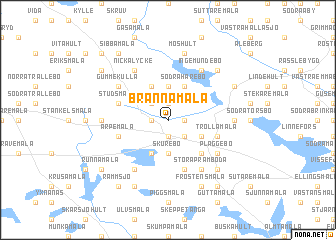 map of Brännamåla