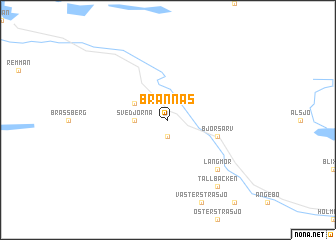 map of Brännås