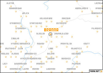 map of Branná