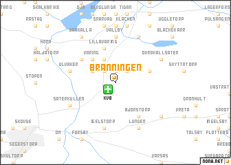 map of Bränningen
