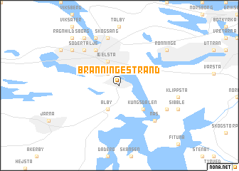 map of Bränningestrand