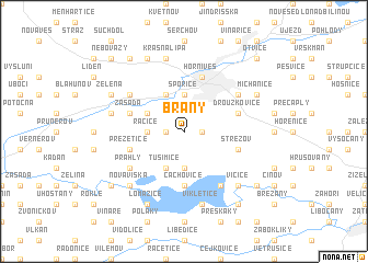 map of Brany