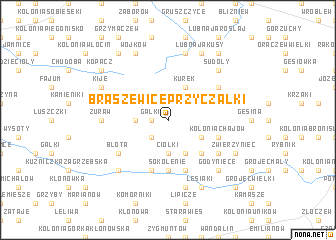 map of Brąszewice Przyczałki