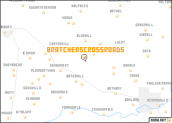 map of Bratchers Crossroads