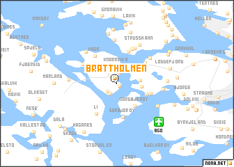 map of Brattholmen