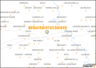 map of Braux-Sainte-Cohière