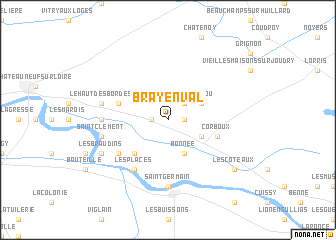 map of Bray-en-Val