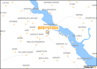 map of Brays Fork