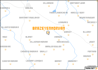 map of Brazey-en-Morvan