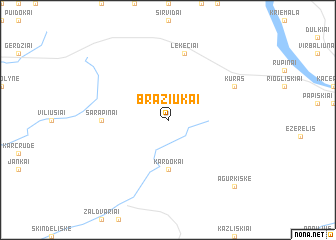 map of Braziūkai