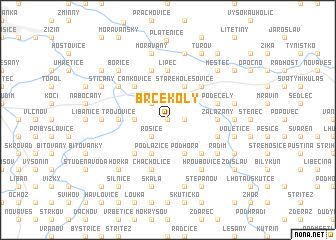 map of Brčekoly