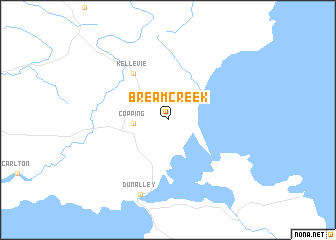 map of Bream Creek