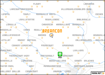 map of Bréançon