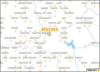 map of Brèches