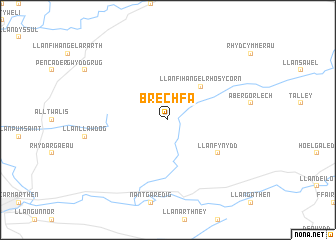 map of Brechfa