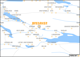 map of Bredåker