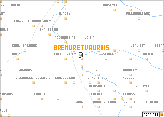 map of Brémur-et-Vaurois