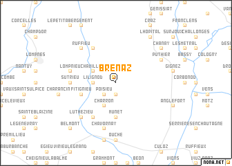 map of Brénaz