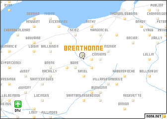 map of Brenthonne