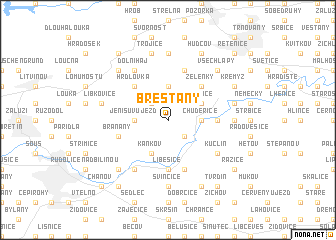 map of Břeštʼany