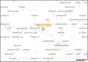 map of Brêteau