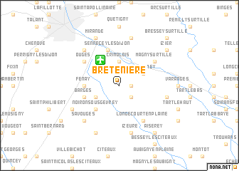 map of Bretenière