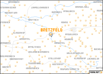 map of Bretzfeld