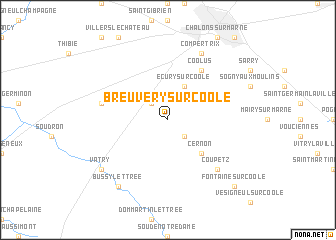 map of Breuvery-sur-Coole