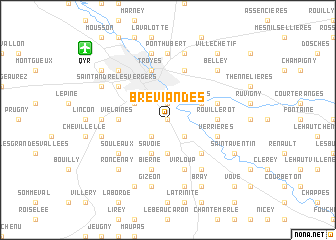 map of Bréviandes