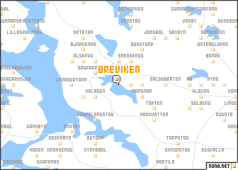 map of Breviken