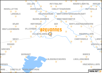 map of Brévonnes