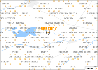 map of Břežany