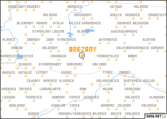 map of Břežany